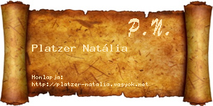 Platzer Natália névjegykártya